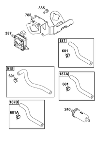 Fuel Supply Group Diagram and Parts List for 541477-0136-J1 400000 - 699999 Briggs and Stratton Engine